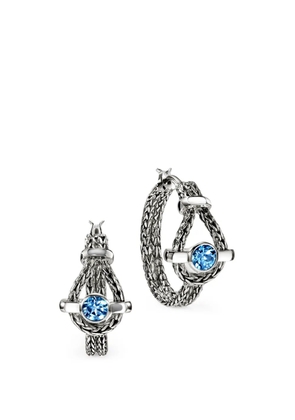 John Hardy Icon blue topaz hoop earrings - Silver
