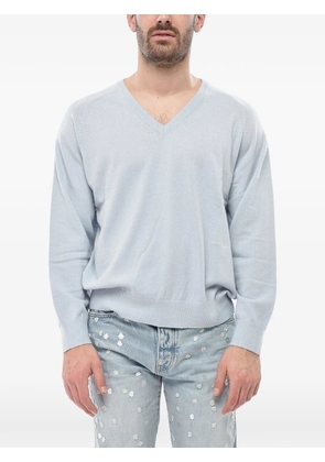 DUNST logo-embroidered V-neck sweater - Blue