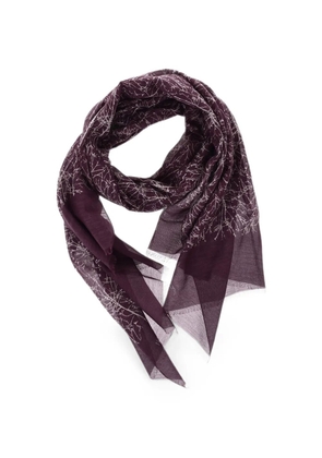 Corneliani logo-print tree-pattern scarf - Purple