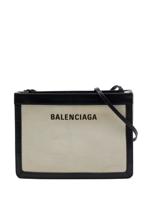 Balenciaga Pre-Owned 2018 Canvas Navy Pochette crossbody bag - Brown