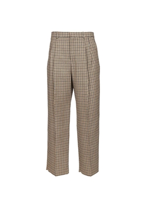 Emporio Armani tartan-check pleated trousers - Neutrals