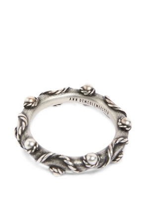 Ann Demeulemeester rope-detail studded ring - Silver