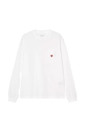 Carhartt WIP L/S Pocket Small Heart T-Shirt - White