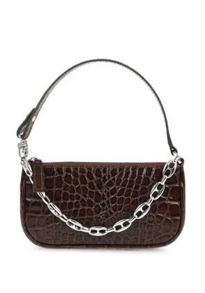 BY FAR mini Rachel crocodile-effect shoulder bag - Brown