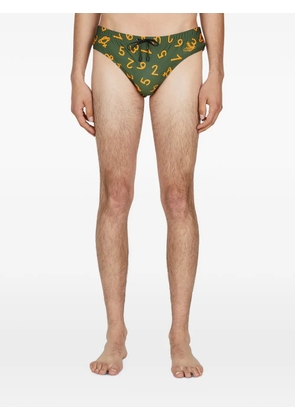 Vivienne Westwood numbers-print swimming trunks - Green