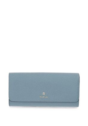 Furla logo-plaque grained leather wallet - Blue