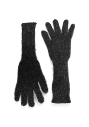Maison Margiela brushed-knit wool gloves - Grey