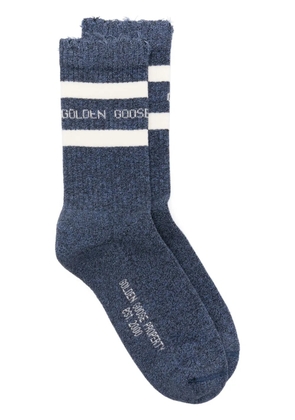 Golden Goose stripes and logo socks - Blue