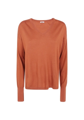 ASPESI V-neck wool sweater - Orange