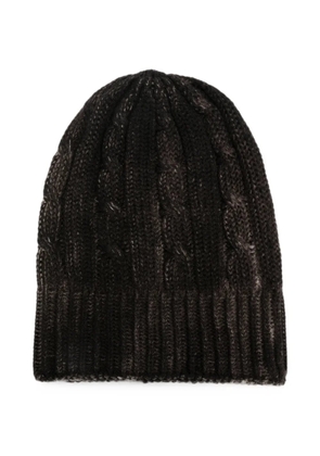 Avant Toi cable-knit ribbed-trim beanie hat - Brown