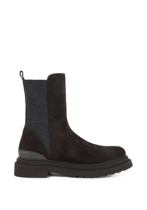 Brunello Cucinelli Monili-embellished suede boots - Brown