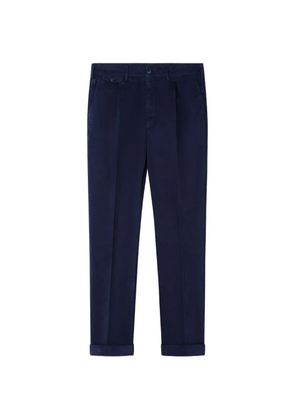 Hackett London Fulham pleated cotton trousers - Blue