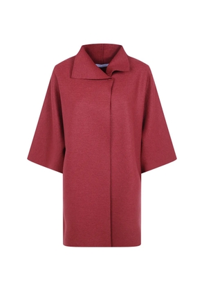 Harris Wharf London asymmetric-collar three-quarter-sleeve coat - Red