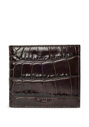 Hackett London croc-stamped billfold wallet - Brown