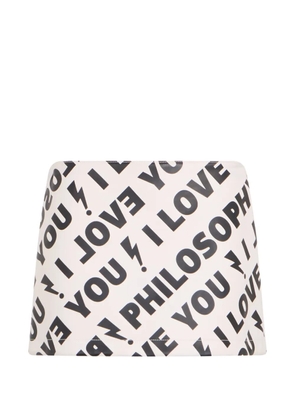 Philosophy Di Lorenzo Serafini graphic-print mini skirt - Neutrals