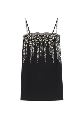 Valentino Garavani embroidered crepe couture short dress - Black