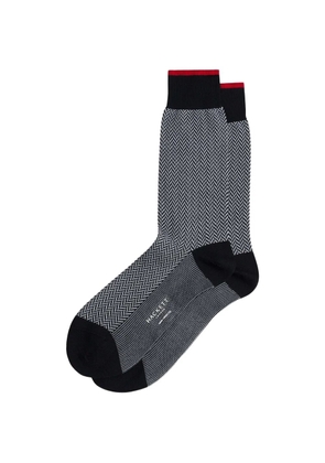 Hackett London herringbone-jacquard socks - Blue