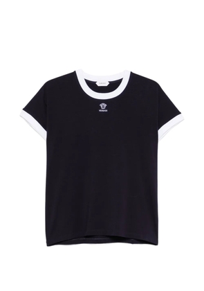 Versace logo-embroidered ringer T-shirt - Blue