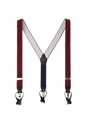 Hackett London ribbed leather-trim braces - Red