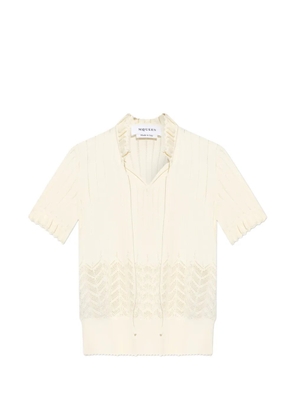 Alexander McQueen pointelle-knit top in ivory - Neutrals