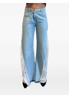 Blugirl lace-panelled wide-leg jeans - Blue