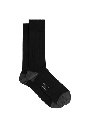 Hackett London ribbed-knit contrast-trim socks - Black