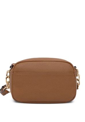 LIU JO logo-plaque pebbled-effect shoulder bag - Brown