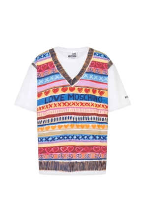 Love Moschino printed cotton jersey T-shirt - White