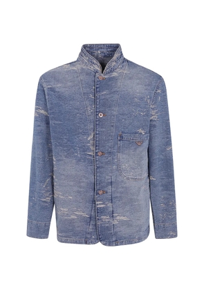 Emporio Armani distressed denim jacket - Blue