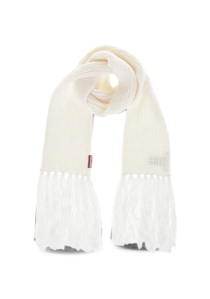 DSQUARED2 fringed-hem chunky-knit scarf - White