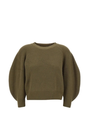 kaos ribbed balloon-sleeve sweater - Green