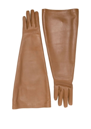 Saint Laurent leather gloves - Brown