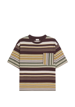 DRIES VAN NOTEN striped cotton T-shirt - Brown