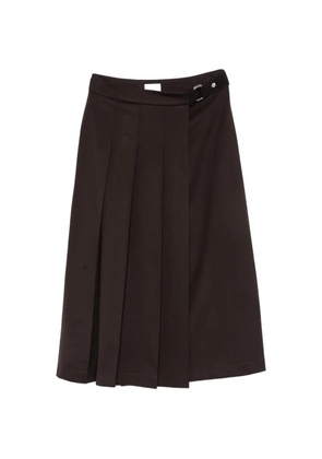 P.A.R.O.S.H. pleated wrap midi skirt - Brown