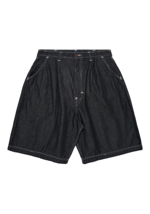 Junya Watanabe MAN button-fastening denim shorts - Blue