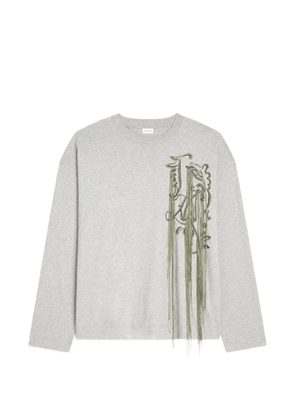 DRIES VAN NOTEN embroidered cotton T-shirt - Grey