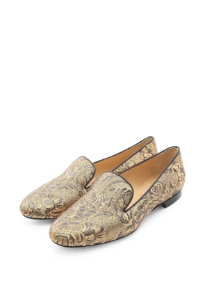 Christian Louboutin Pre-Owned Opera floral-jacquard flat shoes - Gold