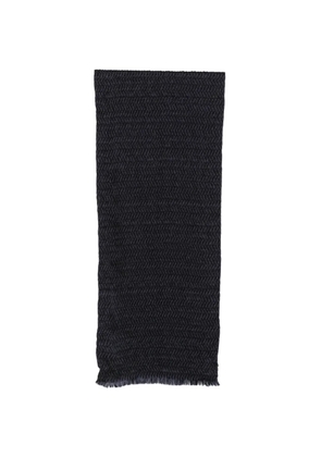 Giorgio Armani crinkled-finish fringed scarf - Black