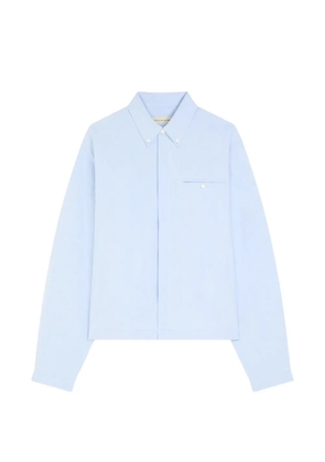 DRIES VAN NOTEN cropped cotton shirt - Blue