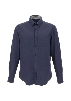 Paul & Shark check-patterned insert chest-pocket shirt - Blue