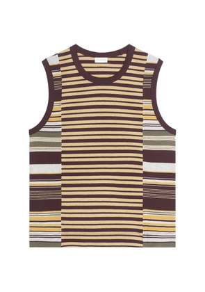 DRIES VAN NOTEN striped cotton tank top - Brown