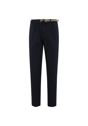 White Sand belted elasticated-waist trousers - Blue