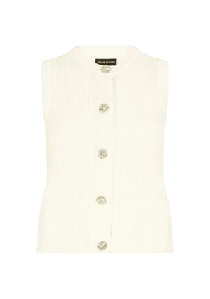 Izaak Azanei ribbed-knit button-down cotton gilet - Neutrals