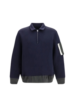 sacai half-zip polo shirt - Blue