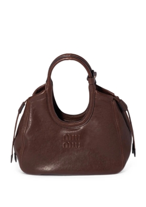 Miu Miu Ivy nappa leather tote bag - Brown