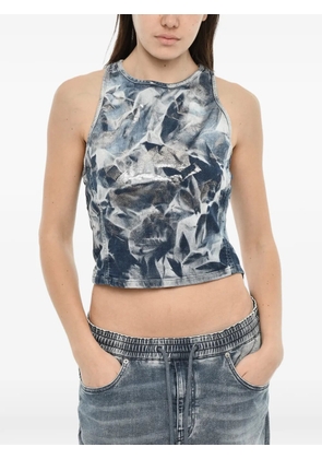 Diesel metallic-effect logo-plaque tank top - Blue