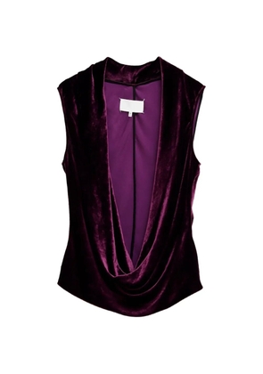 Maison Margiela draped velvet top - Purple
