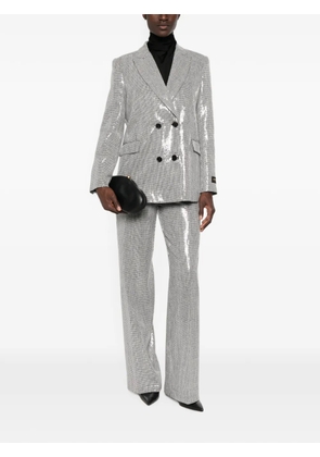 ERMANNO FIRENZE sequin-embellished houndstooth trousers - Grey