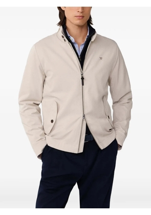 Hackett London logo-embroidered Harrington jacket - Neutrals