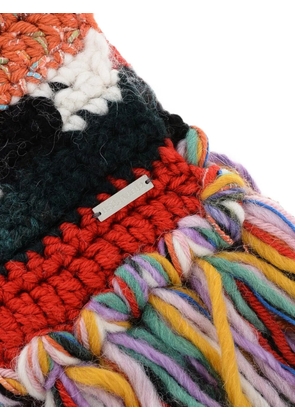 DSQUARED2 crochet-knit fringed scarf